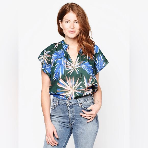 Trovata Brett Short Sleeve Bohemian Blouse - Picture 1 of 8